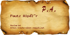Pautz Alpár névjegykártya